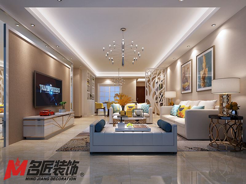 河源市匯景外灘8號現(xiàn)代簡約風(fēng)格三居室裝修案例